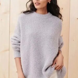 Jenni Kayne Boucle Cocoon Crew Sweater Size XS in Frost